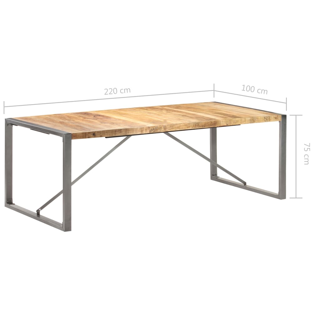 Tavolo da Pranzo 220x100x75cm in Legno Massello di Mango Grezzo 321566