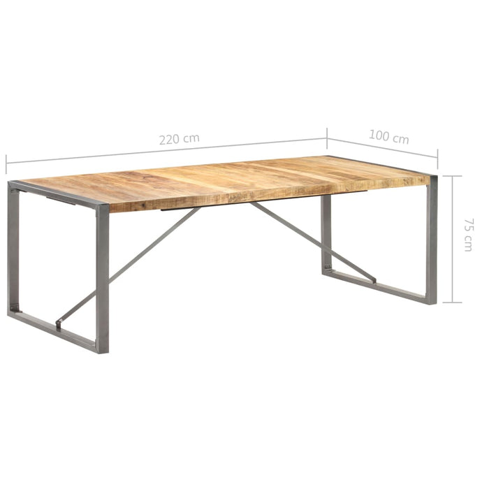 Tavolo da Pranzo 220x100x75cm in Legno Massello di Mango Grezzo 321566