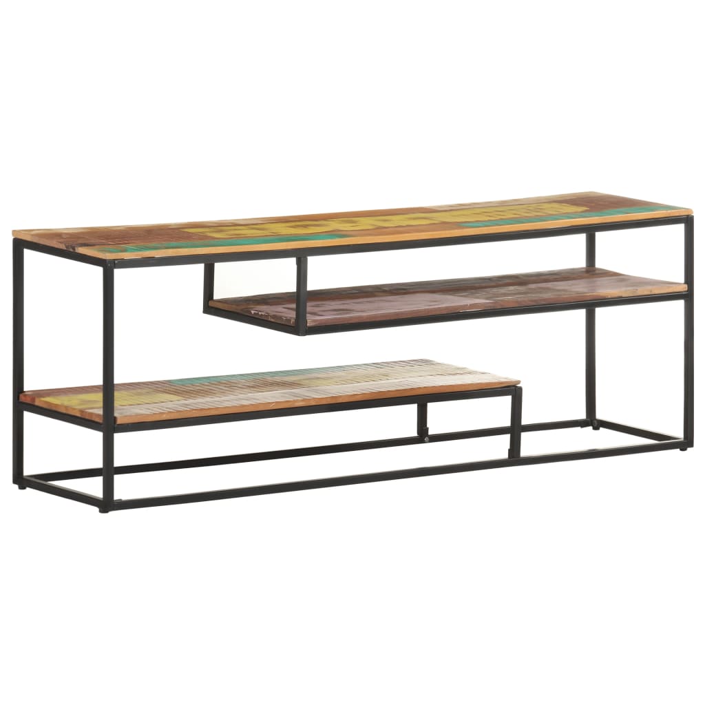 Mobile Porta TV 130x30x45 cm in Legno Massello di Recupero