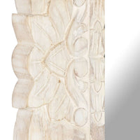 Specchio Bianco 80x50 cm in Legno Massello di Mango 321633