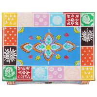 Comodino Dipinto a Mano 40x30x50 cm in Legno Massello di Mango cod mxl 55237