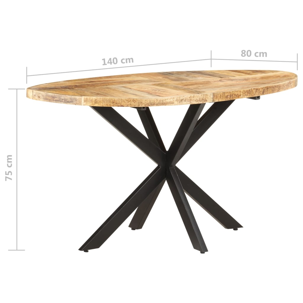 Tavolo da Pranzo 140x80x75 cm in Legno Massello di Mango 321669