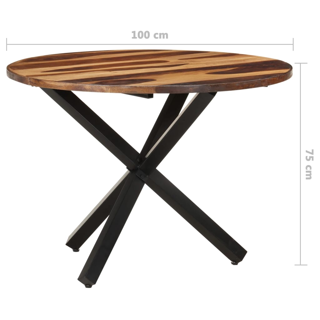 Tavolo da Pranzo 100x100x75 cm Legno di Acacia Finitura Ambra 321683
