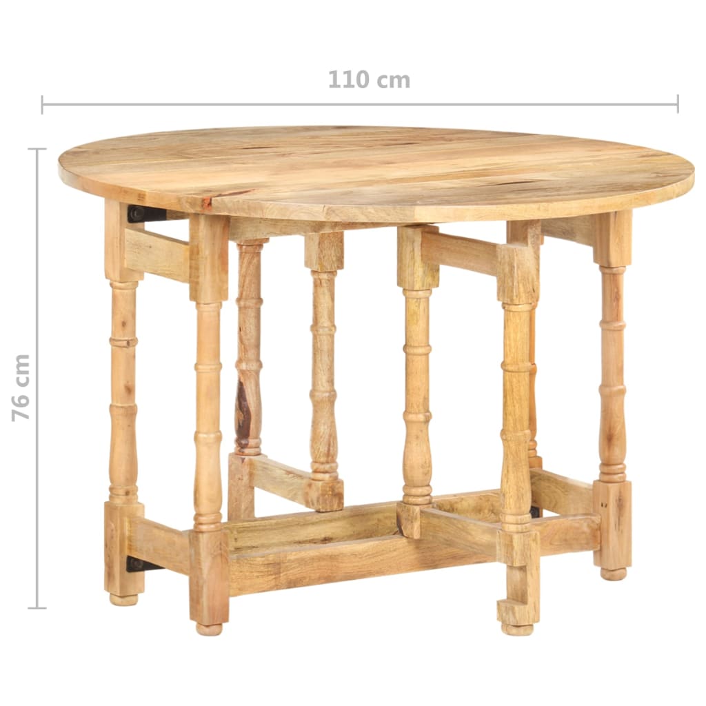 Tavolo da Pranzo Rotondo 110x76 cm in Legno Massello di Mango 321699