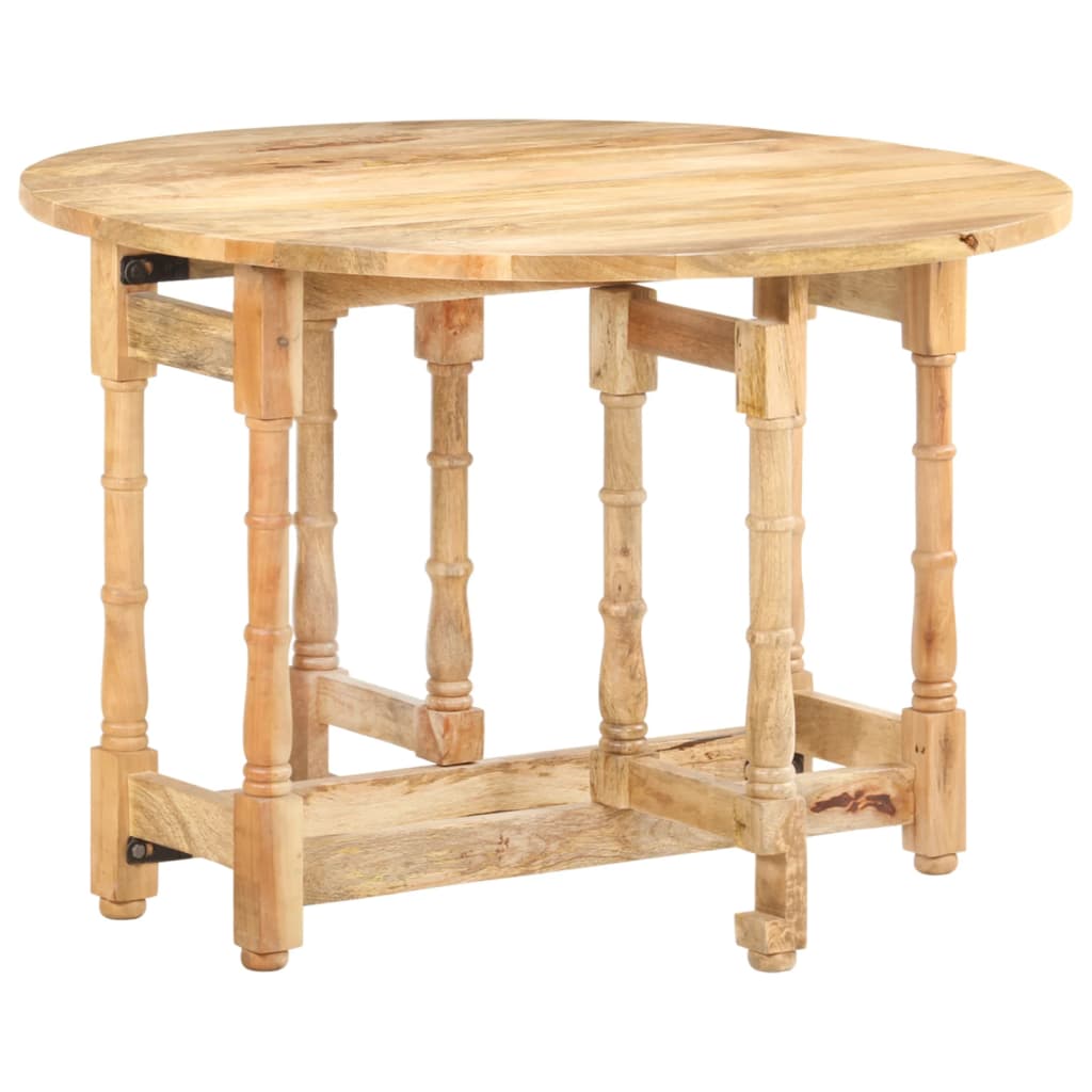 Tavolo da Pranzo Rotondo 110x76 cm in Legno Massello di Mango 321699
