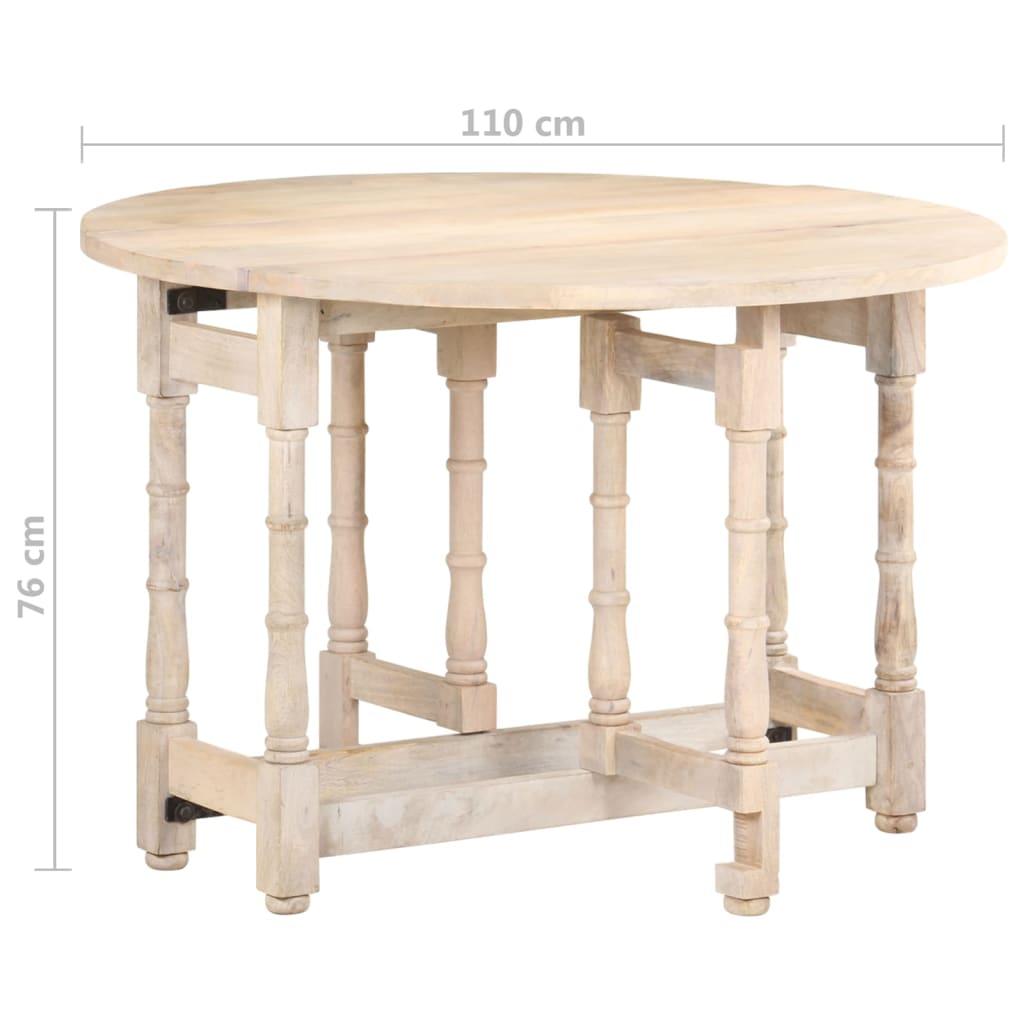Tavolo da Pranzo Rotondo 110x76 cm in Legno Massello di Mango 321700