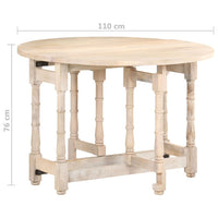 Tavolo da Pranzo Rotondo 110x76 cm in Legno Massello di Mango 321700