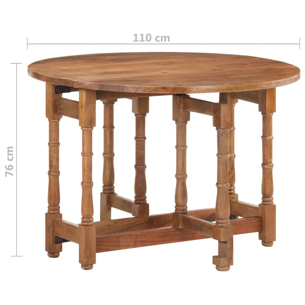 Tavolo da Pranzo Rotondo 110x76 cm in Legno Massello di Mango 321701