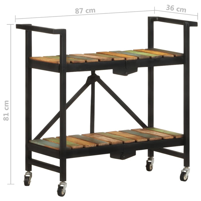 Carrello da Cucina-Scaffale per Cucina 87x36x81 cm in Legno Massello di Recupero