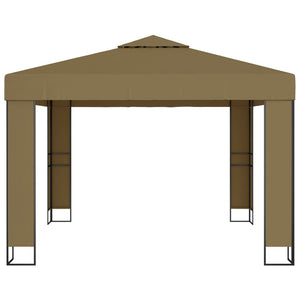 Gazebo con Tetto Doppio 3x3x2,7 m Grigio Talpa 180 g/mÂ²