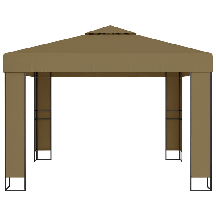 Gazebo con Tetto Doppio 3x3x2,7 m Grigio Talpa 180 g/mÂ²