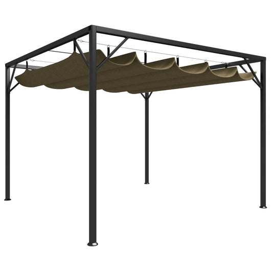 Gazebo da Giardino con Tetto Retrattile 3x3 m Talpa 180 g/mÂ² cod mxl 61839