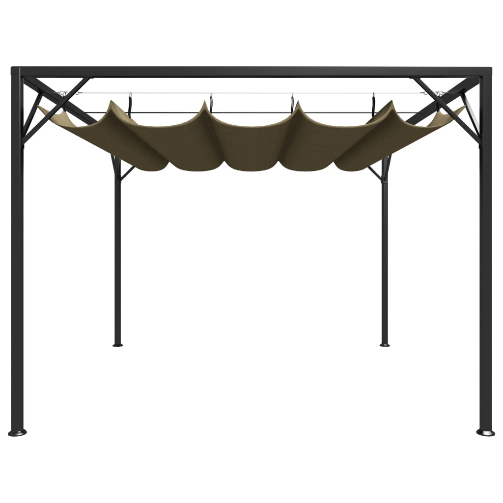 Gazebo da Giardino con Tetto Retrattile 3x3 m Talpa 180 g/mÂ² cod mxl 61839