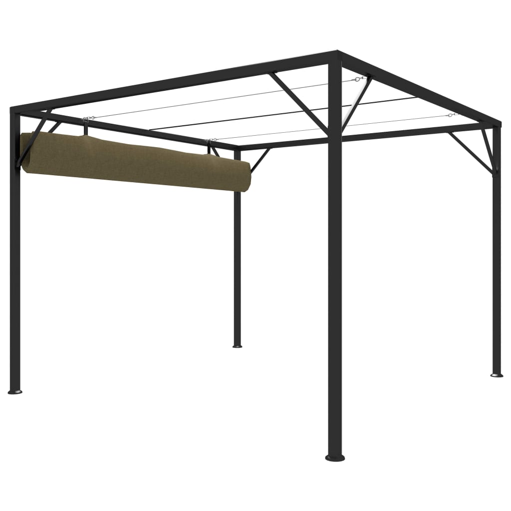 Gazebo da Giardino con Tetto Retrattile 3x3 m Talpa 180 g/mÂ² cod mxl 61839