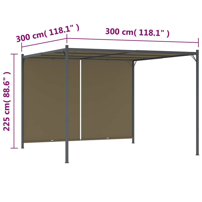 Gazebo da Giardino con Tetto Retrattile 3x3 m Talpa 180 g/mÂ² cod mxl 67032