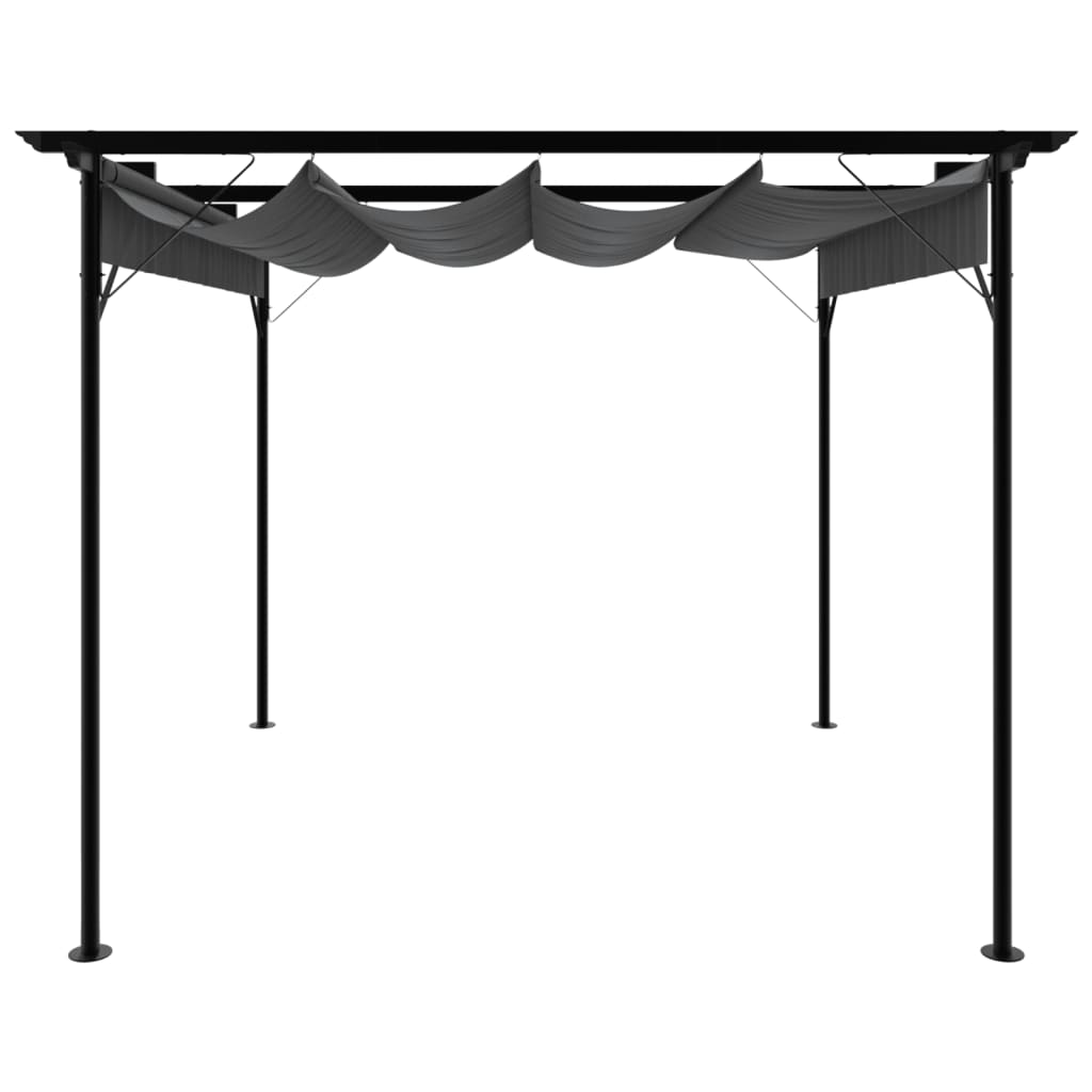 Pergola con Tetto Retrattile Antracite 3x3m in Acciaio 180 g/m² 312226
