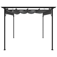 Pergola con Tetto Retrattile Antracite 3x3m in Acciaio 180 g/m² 312226