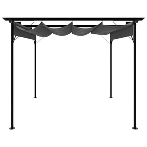 Pergola con Tetto Retrattile Antracite 3x3m in Acciaio 180 g/m² 312226