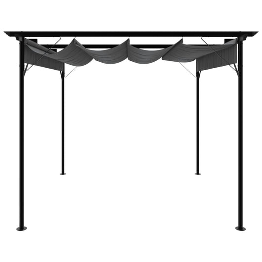 Pergola con Tetto Retrattile Antracite 3x3m in Acciaio 180 g/m² 312226