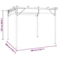 Pergola con Tetto Retrattile Antracite 3x3m in Acciaio 180 g/m² 312226