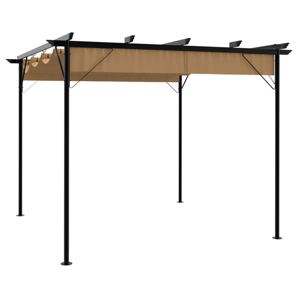 Pergola con Tetto Retrattile Talpa 3x3m in Acciaio 180 g/mÂ² cod mxl 76841