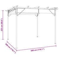 Pergola con Tetto Retrattile Talpa 3x3m in Acciaio 180 g/m² 312227