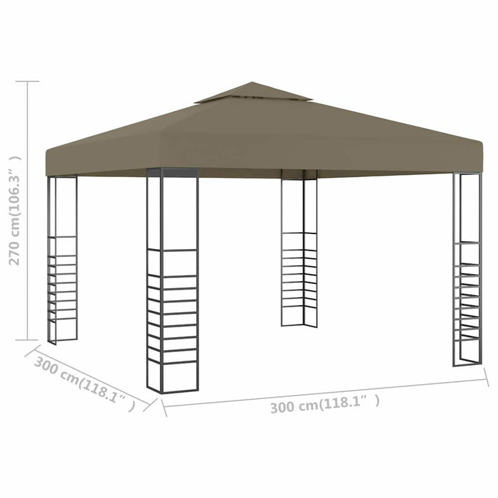 Gazebo da Giardino 3x3 m Grigio Talpa 180 g/m² 312228