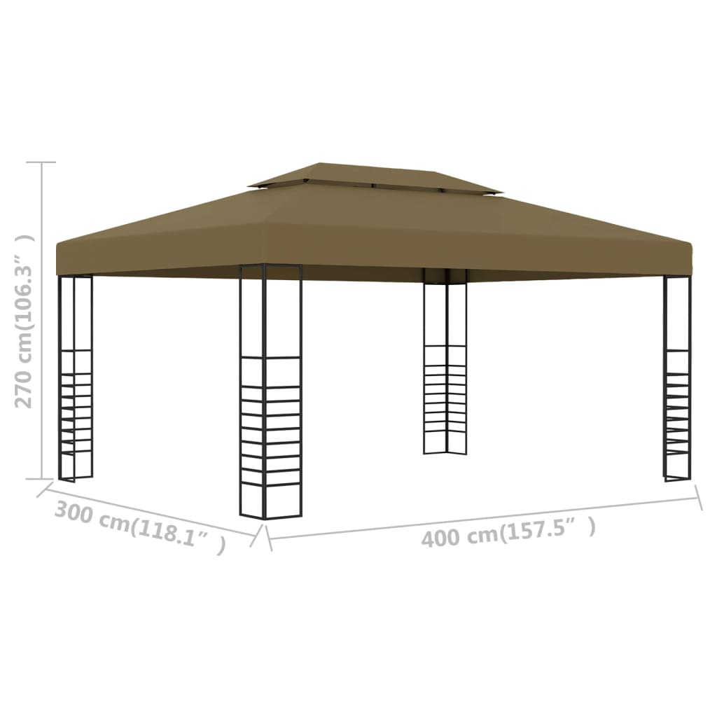 Gazebo 3x4 m Grigio Talpa 180 g/mÂ² cod mxl 57109