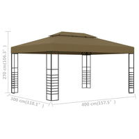 Gazebo 3x4 m Grigio Talpa 180 g/mÂ² cod mxl 57109