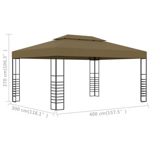 Gazebo 3x4 m Grigio Talpa 180 g/mÂ² cod mxl 57109