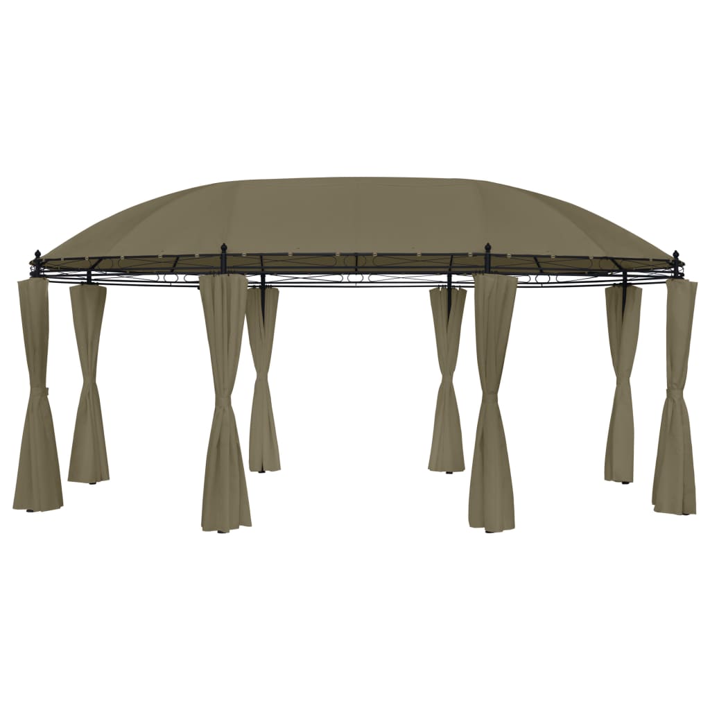 Gazebo con Tende 520x349x255 cm Grigio Talpa 180 g/mÂ² cod mxl 57108