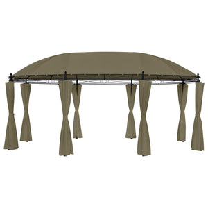 Gazebo con Tende 520x349x255 cm Grigio Talpa 180 g/mÂ² cod mxl 57108
