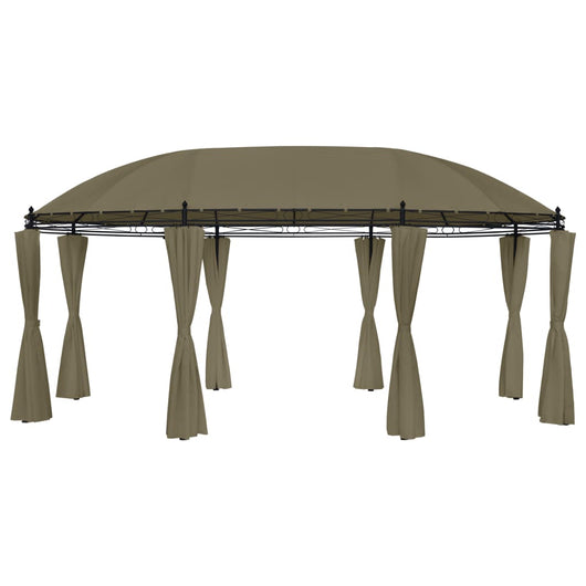 Gazebo con Tende 520x349x255 cm Grigio Talpa 180 g/mÂ² cod mxl 57108