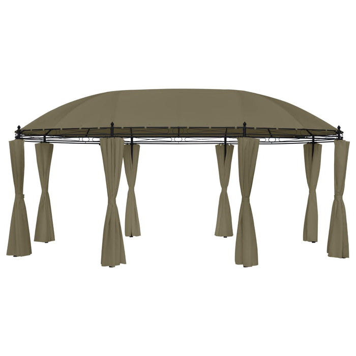 Gazebo con Tende 520x349x255 cm Grigio Talpa 180 g/mÂ² cod mxl 57108