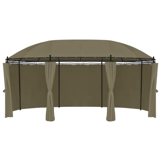 Gazebo con Tende 520x349x255 cm Grigio Talpa 180 g/mÂ² cod mxl 57108