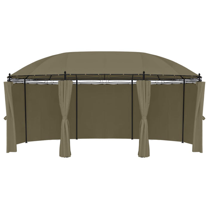 Gazebo con Tende 520x349x255 cm Grigio Talpa 180 g/mÂ² cod mxl 57108