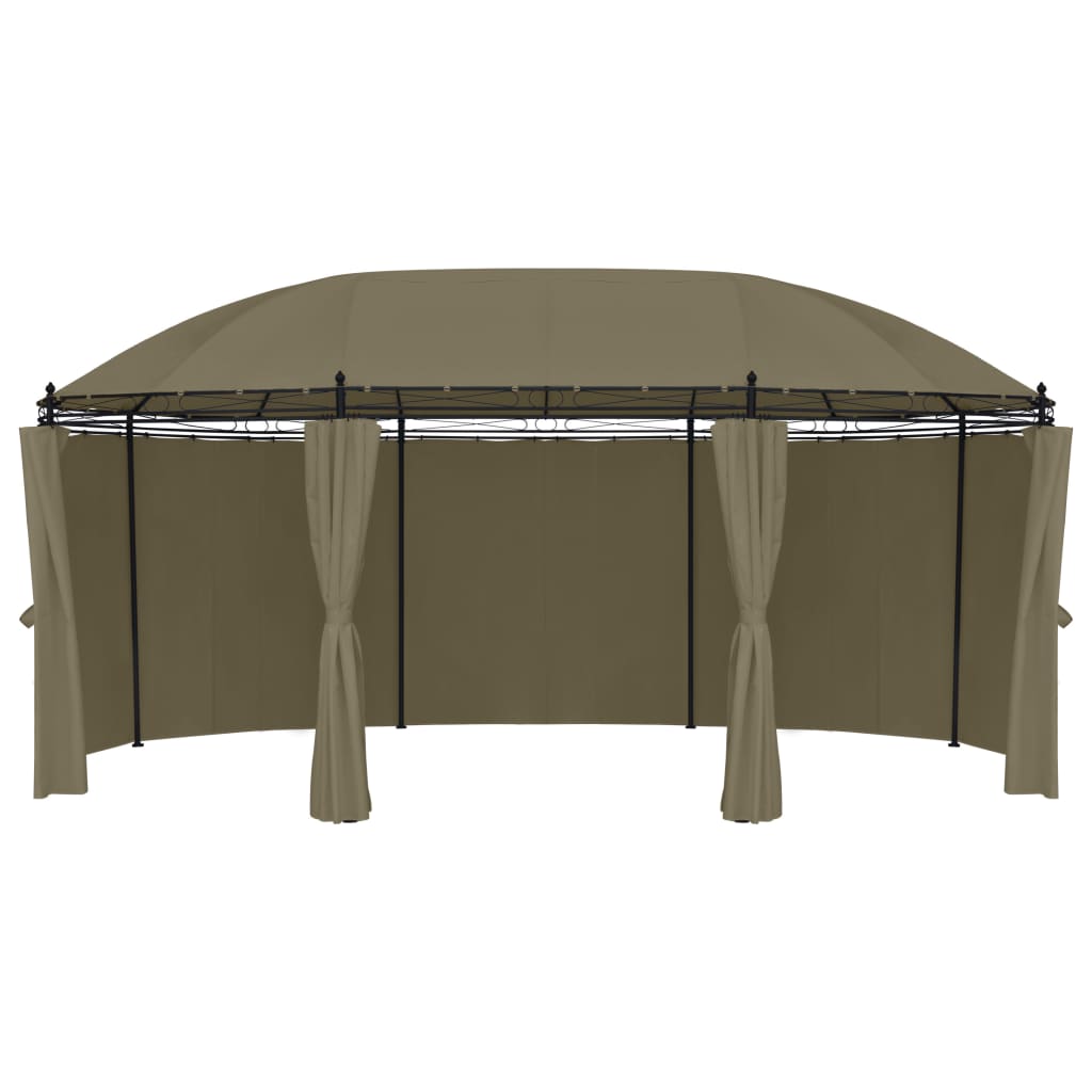 Gazebo con Tende 520x349x255 cm Grigio Talpa 180 g/m² 312231