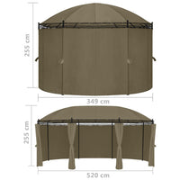 Gazebo con Tende 520x349x255 cm Grigio Talpa 180 g/mÂ² cod mxl 57108