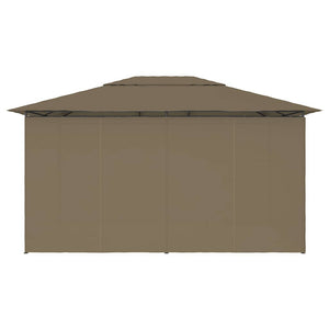 Gazebo da Giardino con Tende 4x3 m Grigio Talpa 180 g/m² 312232