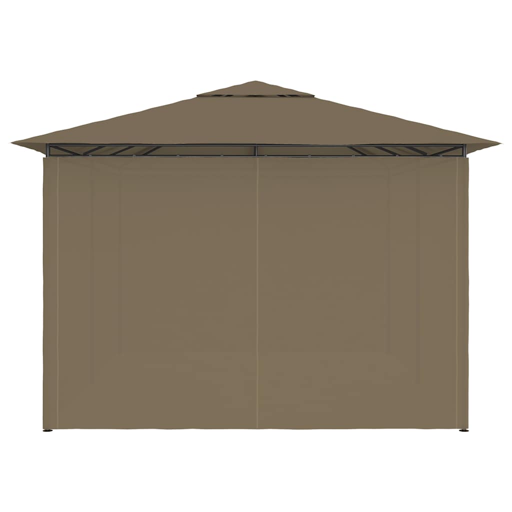 Gazebo da Giardino con Tende 4x3 m Grigio Talpa 180 g/m² 312232