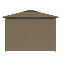 Gazebo da Giardino con Tende 4x3 m Grigio Talpa 180 g/mÂ²