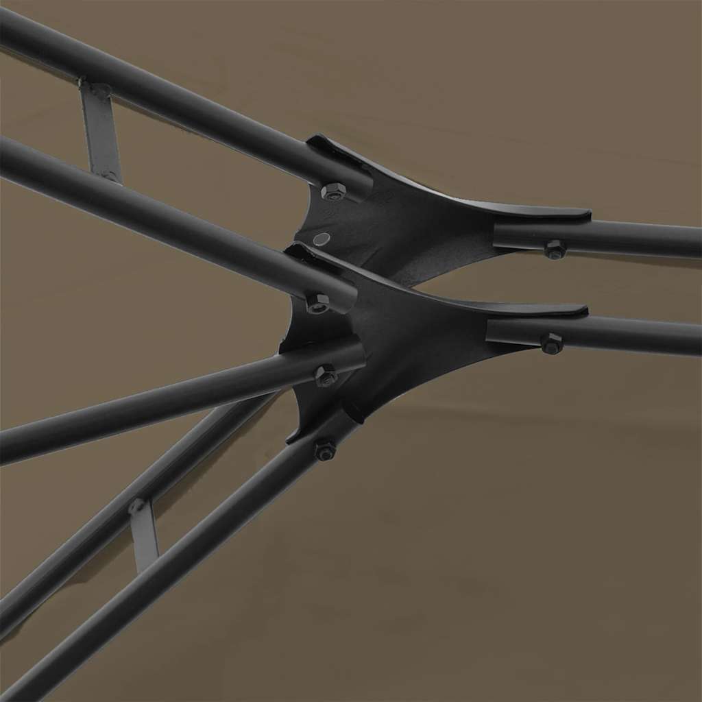 Gazebo da Giardino con Tende 4x3 m Grigio Talpa 180 g/mÂ²