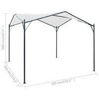 Gazebo da Giardino 3x3x2,6 m Bianco 180 g/mÂ²