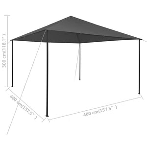 Gazebo da Giardino 4x4x3 m Antracite 180 g/mÂ²