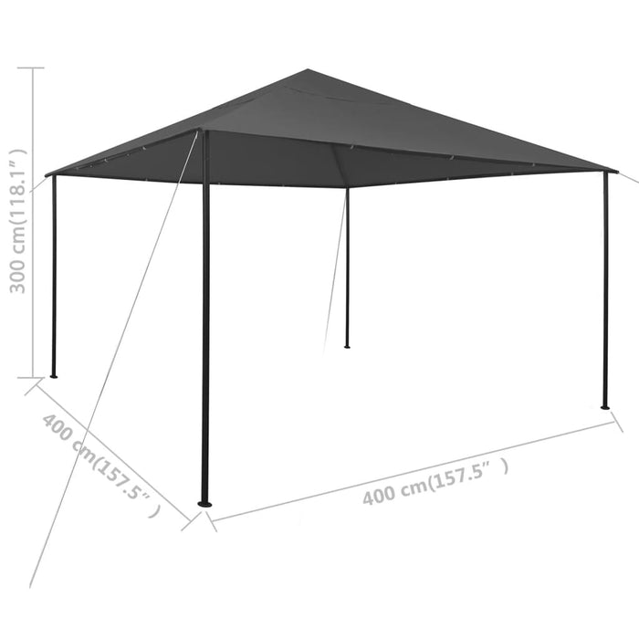 Gazebo da Giardino 4x4x3 m Antracite 180 g/mÂ²