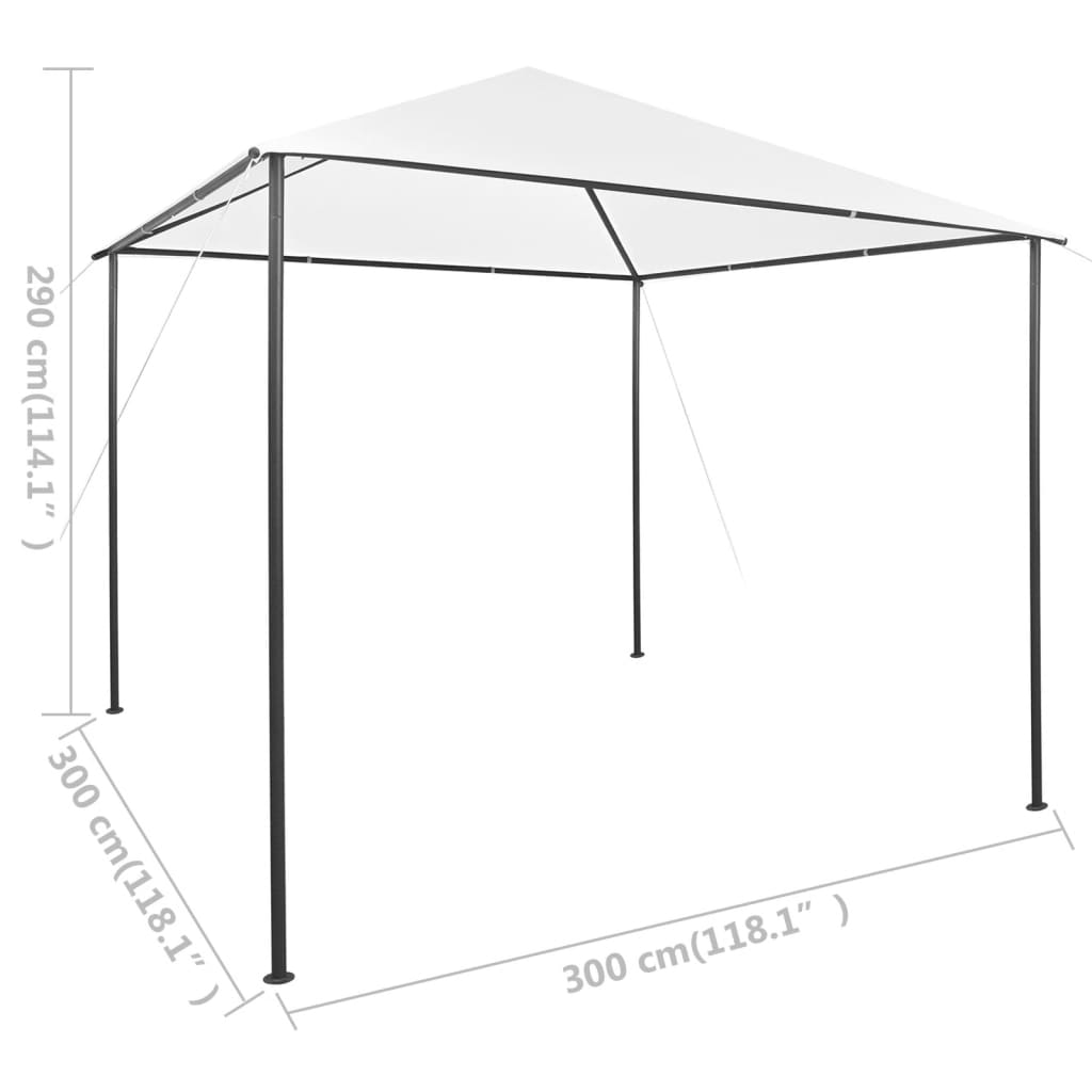Gazebo da Giardino 3x3x2,9 m Bianco 180 g/m² 312241