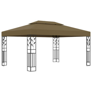 Gazebo con Tetto Doppio 3x4 m Grigio Talpa 180 g/mÂ²