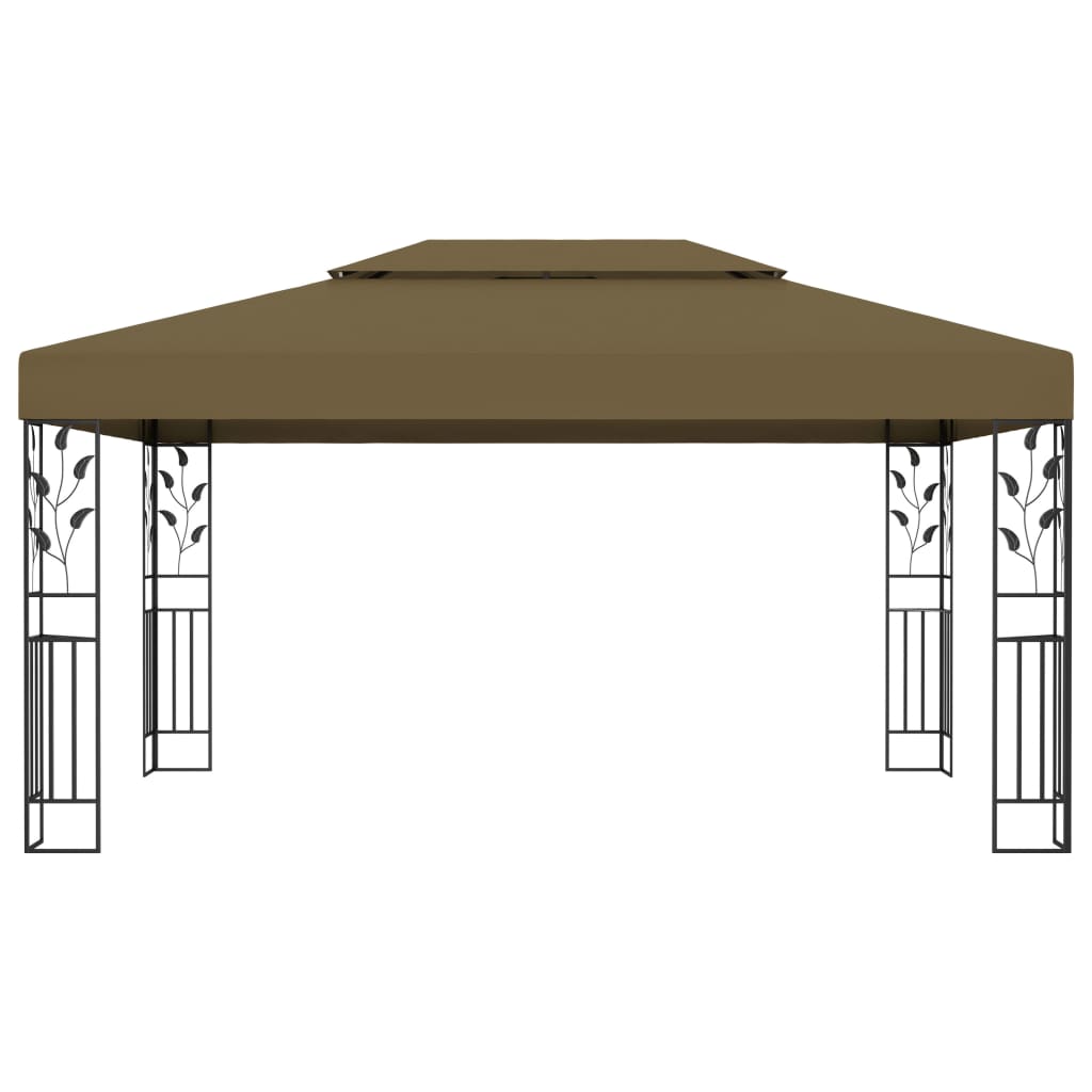 Gazebo con Tetto Doppio 3x4 m Grigio Talpa 180 g/mÂ²
