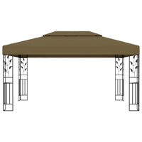 Gazebo con Tetto Doppio 3x4 m Grigio Talpa 180 g/mÂ²