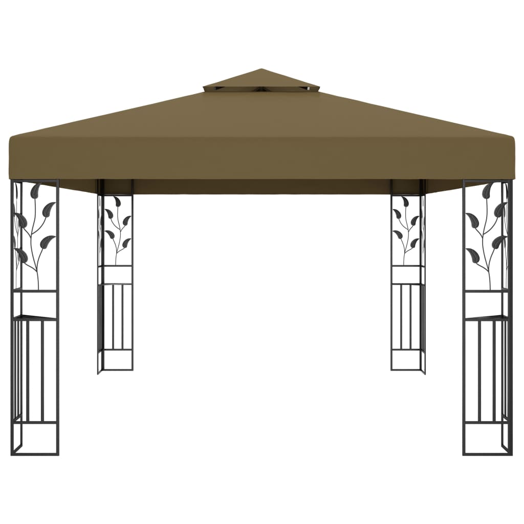 Gazebo con Tetto Doppio 3x4 m Grigio Talpa 180 g/mÂ²